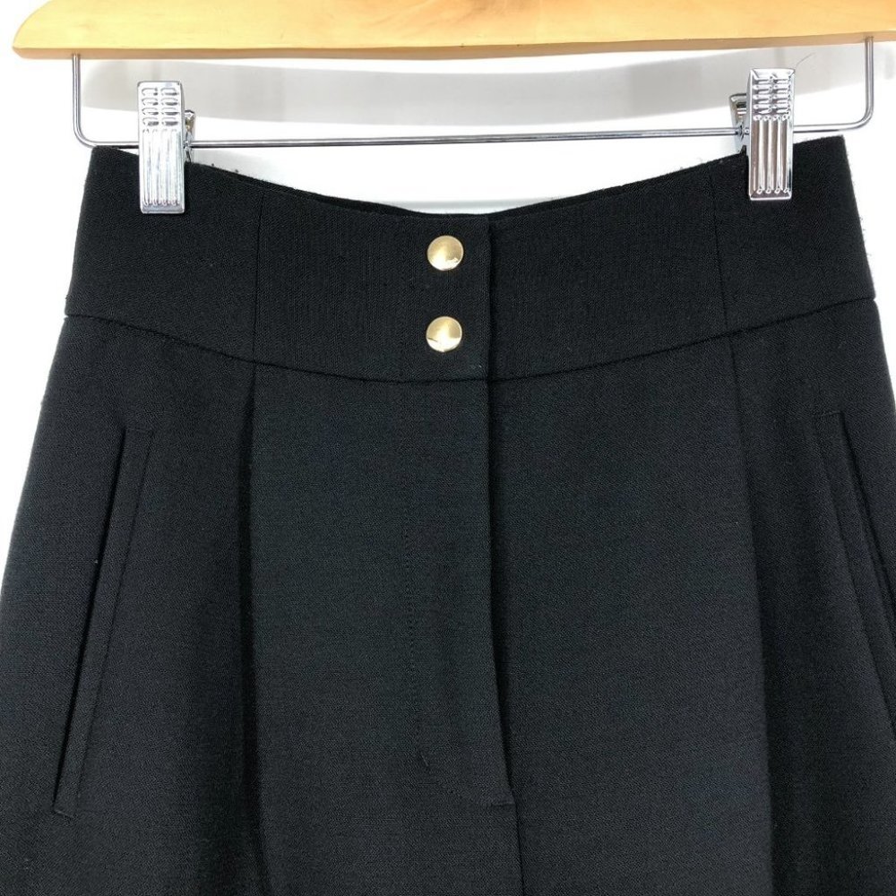 Le fou Wilfred Aritzia Black Dress Pants with Gold front buttons Size 00 - Picture 10 of 16